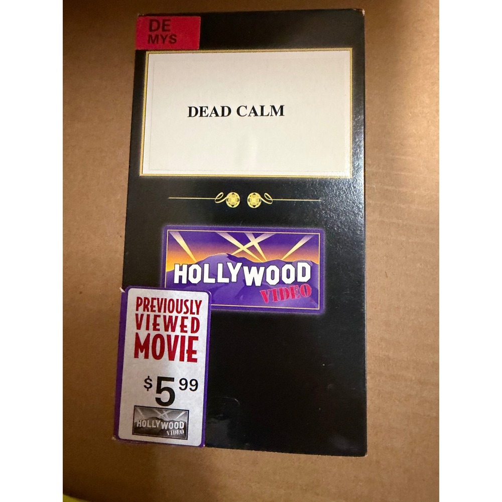 Rare Dead Calm VHS Hollywood Video Rental Case Sam Neill Nicole Kidman Thriller